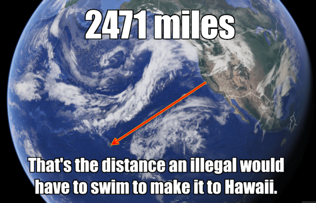 google earth distance to hawaii